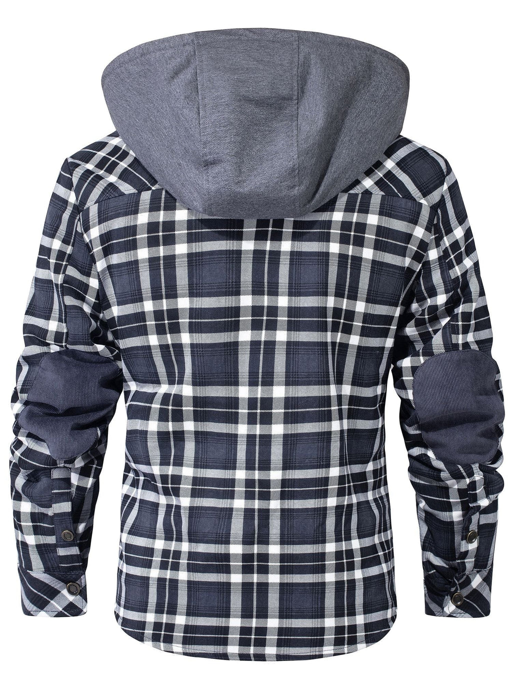 Hooded Faux Fur Lined Flannel Shirt Jacket for Men | Cold Weather