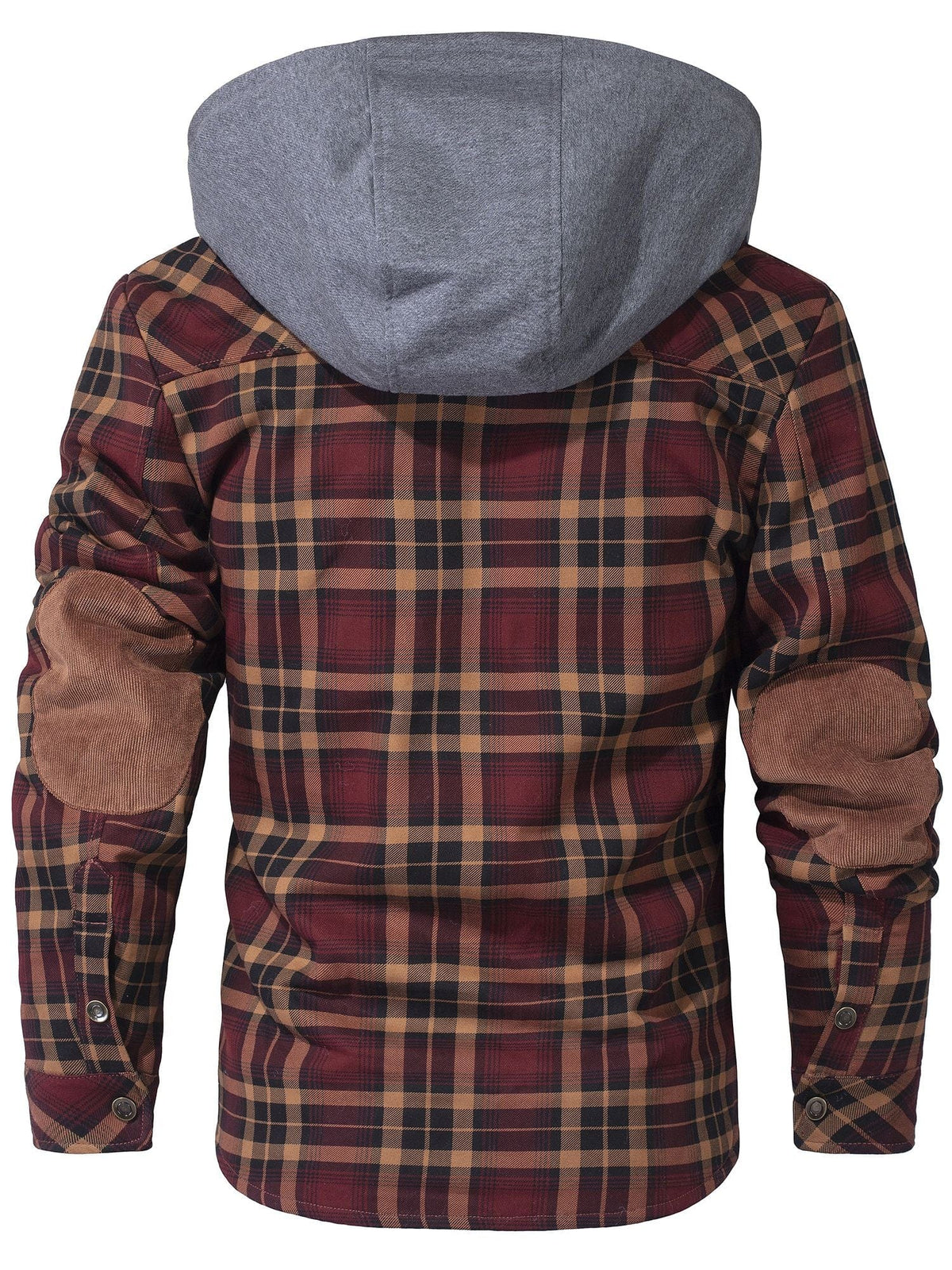 Hooded Faux Fur Lined Flannel Shirt Jacket for Men | Cold Weather