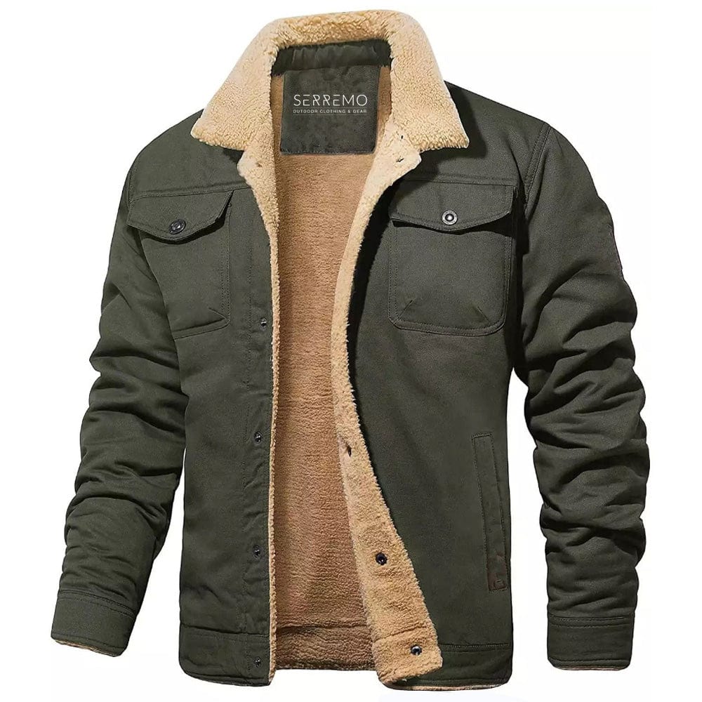Insulated Multi Pocket Outdoor Jacket with Adjustable Cuffs for Men | Winter