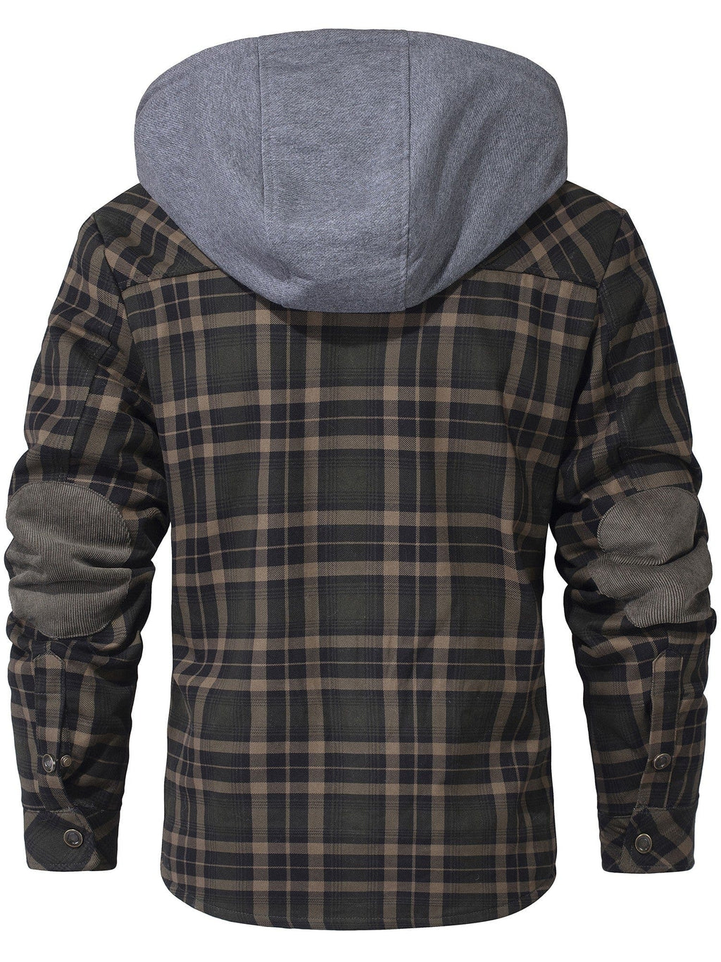 Hooded Faux Fur Lined Flannel Shirt Jacket for Men | Cold Weather