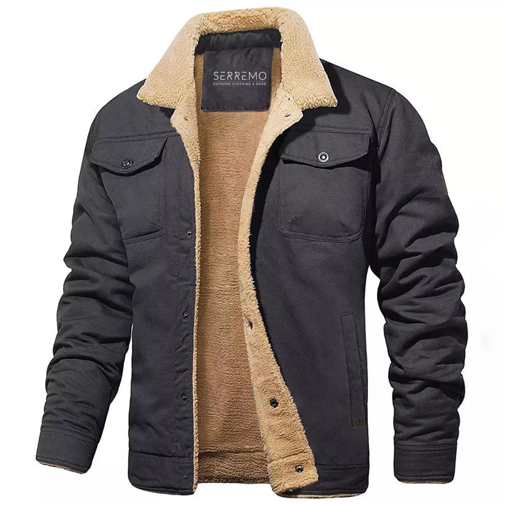Insulated Multi Pocket Outdoor Jacket with Adjustable Cuffs for Men | Winter
