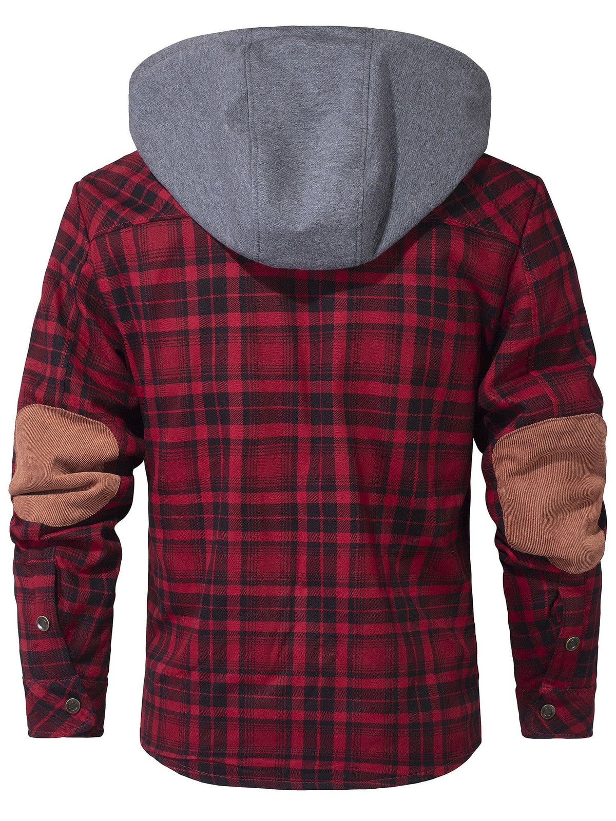 Hooded Faux Fur Lined Flannel Shirt Jacket for Men | Cold Weather