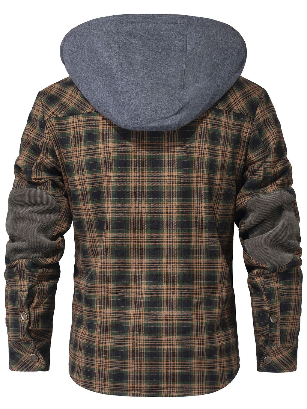 Hooded Faux Fur Lined Flannel Shirt Jacket for Men | Cold Weather