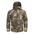 Hooded Camo Jacket with Zip Pockets for Men | Outdoor Wear