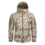 Hooded Camo Jacket with Zip Pockets for Men | Outdoor Wear