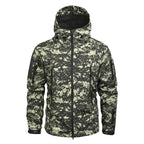 Hooded Camo Jacket with Zip Pockets for Men | Outdoor Wear