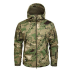 Hooded Camo Jacket with Zip Pockets for Men | Outdoor Wear