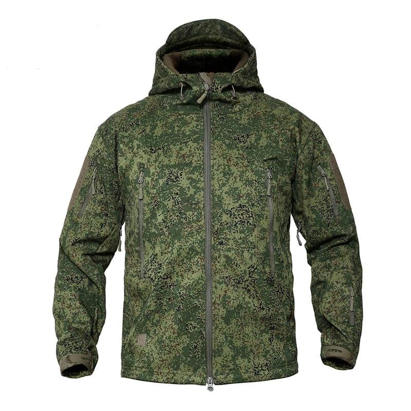 Hooded Camo Jacket with Zip Pockets for Men | Outdoor Wear
