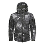 Hooded Camo Jacket with Zip Pockets for Men | Outdoor Wear