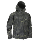 Hooded Camo Jacket with Zip Pockets for Men | Outdoor Wear