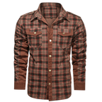 Flannel Style Long Sleeve Button Down Shirt for Men | Casual Wear