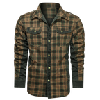 Flannel Style Long Sleeve Button Down Shirt for Men | Casual Wear