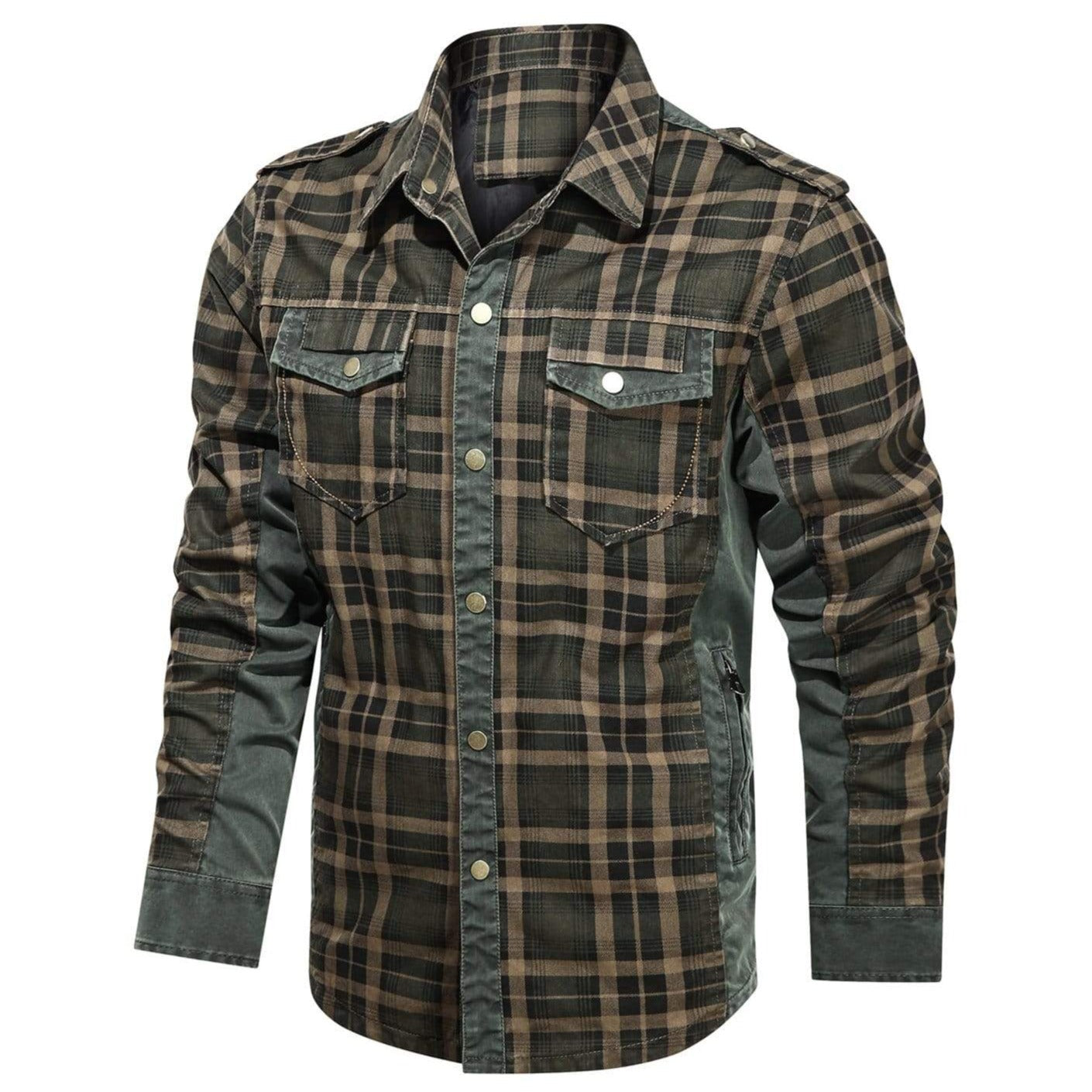 Flannel Style Long Sleeve Button Down Shirt for Men | Casual Wear