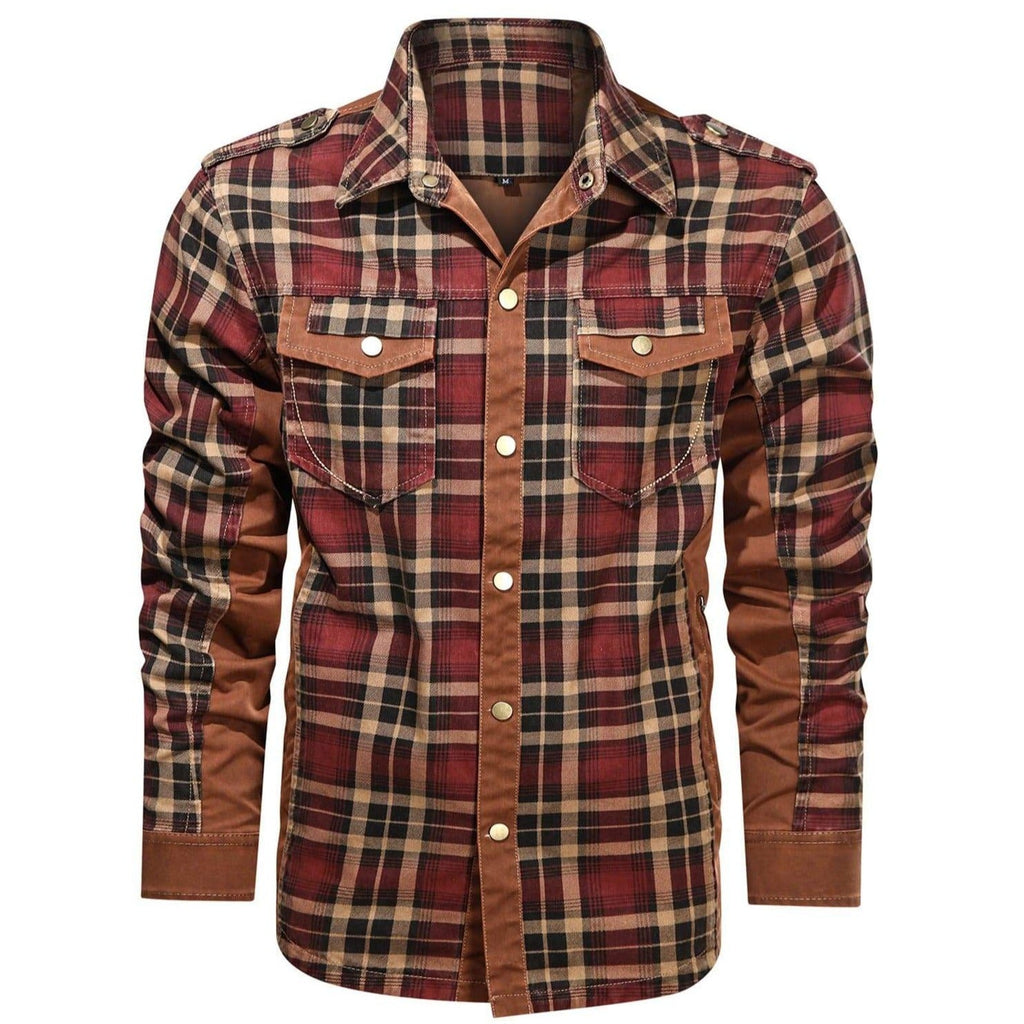 Flannel Style Long Sleeve Button Down Shirt for Men | Casual Wear