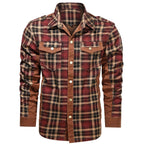Flannel Style Long Sleeve Button Down Shirt for Men | Casual Wear