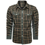 Flannel Style Long Sleeve Button Down Shirt for Men | Casual Wear