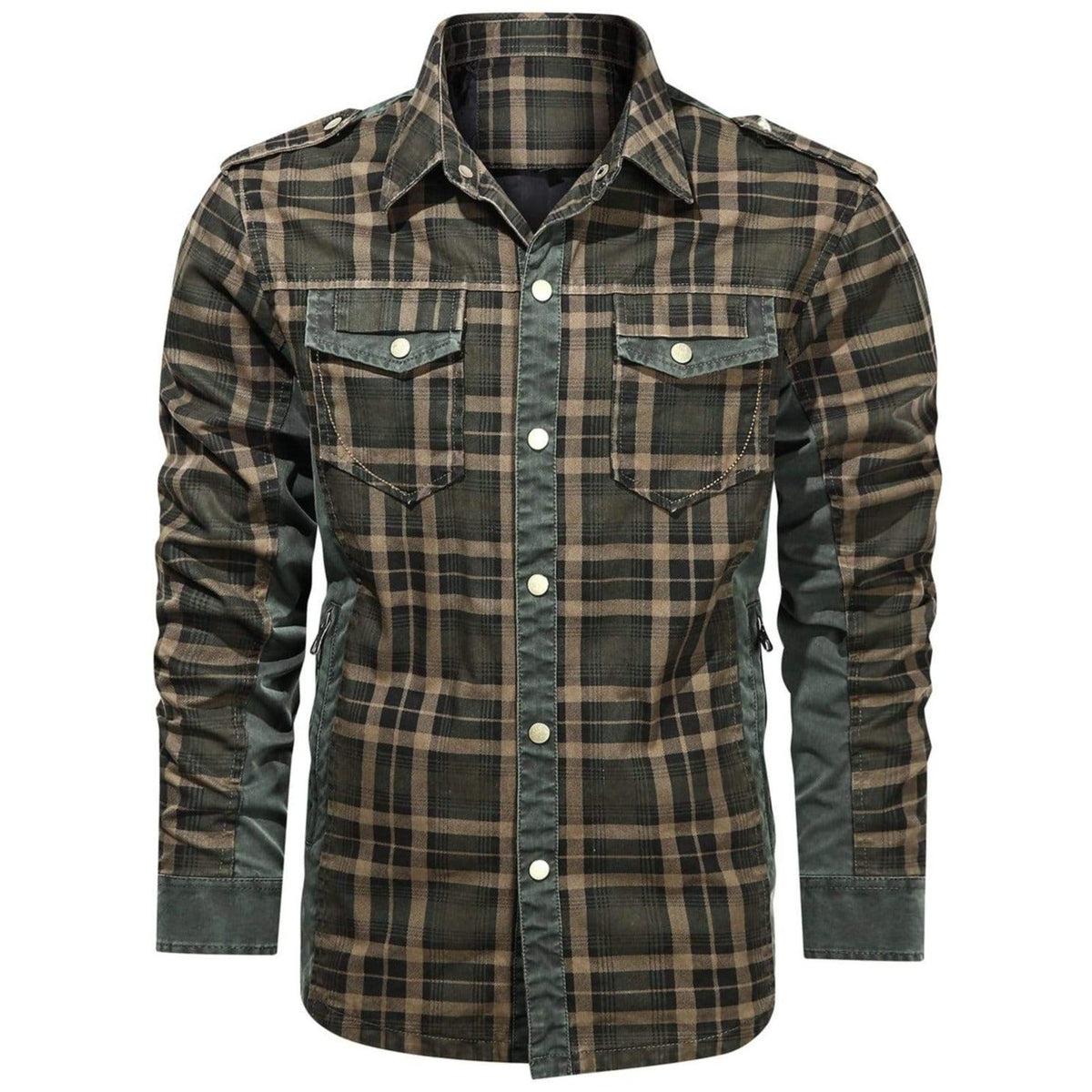 Flannel Style Long Sleeve Button Down Shirt for Men | Casual Wear