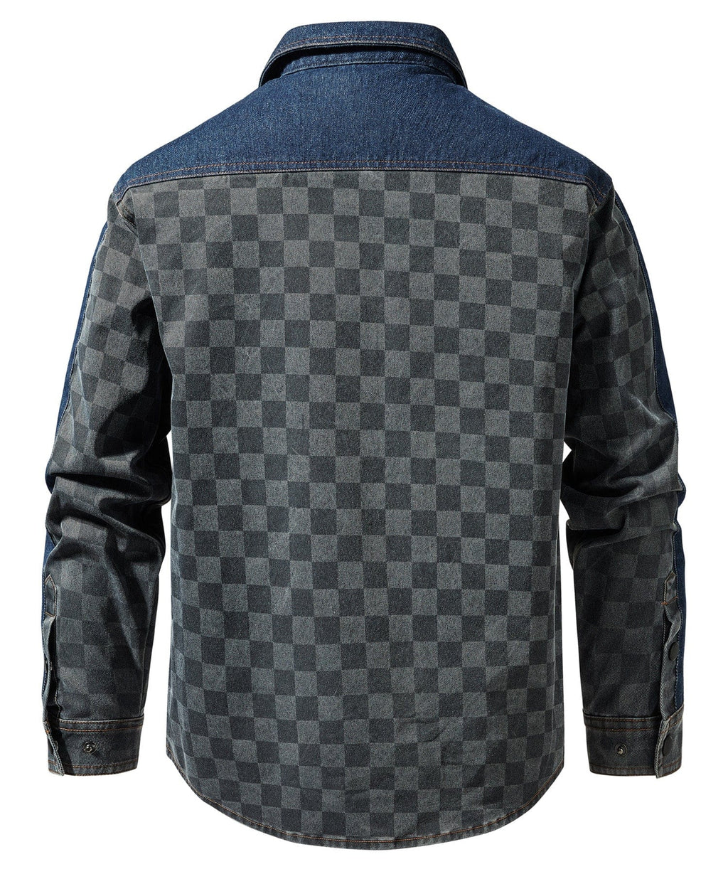 Grey Checked Shirt Jacket for Men | Casual Layering