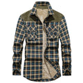 Faux Fur Lined Plaid Shirt Jacket for Men | Cold Weather Layering