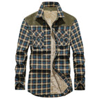 Faux Fur Lined Plaid Shirt Jacket for Men | Cold Weather Layering
