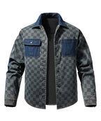 Grey Checked Shirt Jacket for Men | Casual Layering
