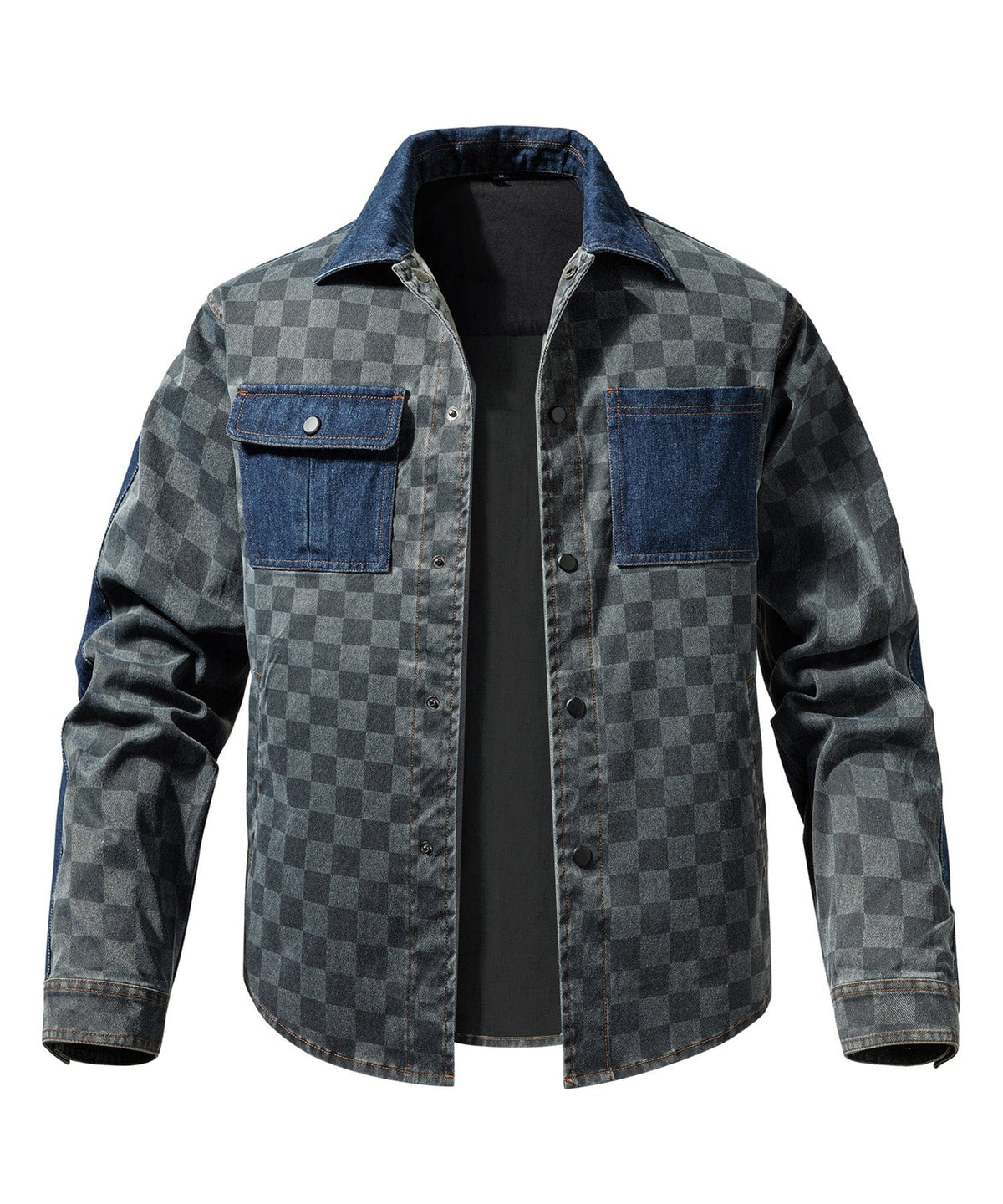 Grey Checked Shirt Jacket for Men | Casual Layering