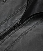 Washed Canvas Quilted Shoulder Moto Jacket for Men | Casual Wear