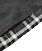 Distressed Canvas Jacket with Plaid Lined Hood for Men | Casual Wear
