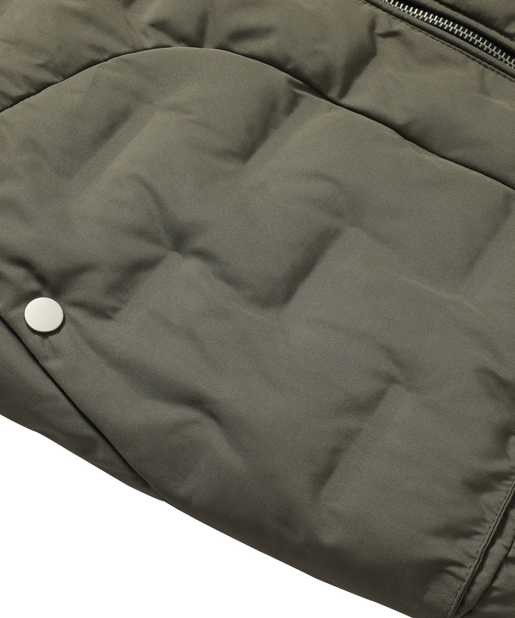 Army Green Insulated Puffer Bomber Jacket for Men | Winter Outerwear