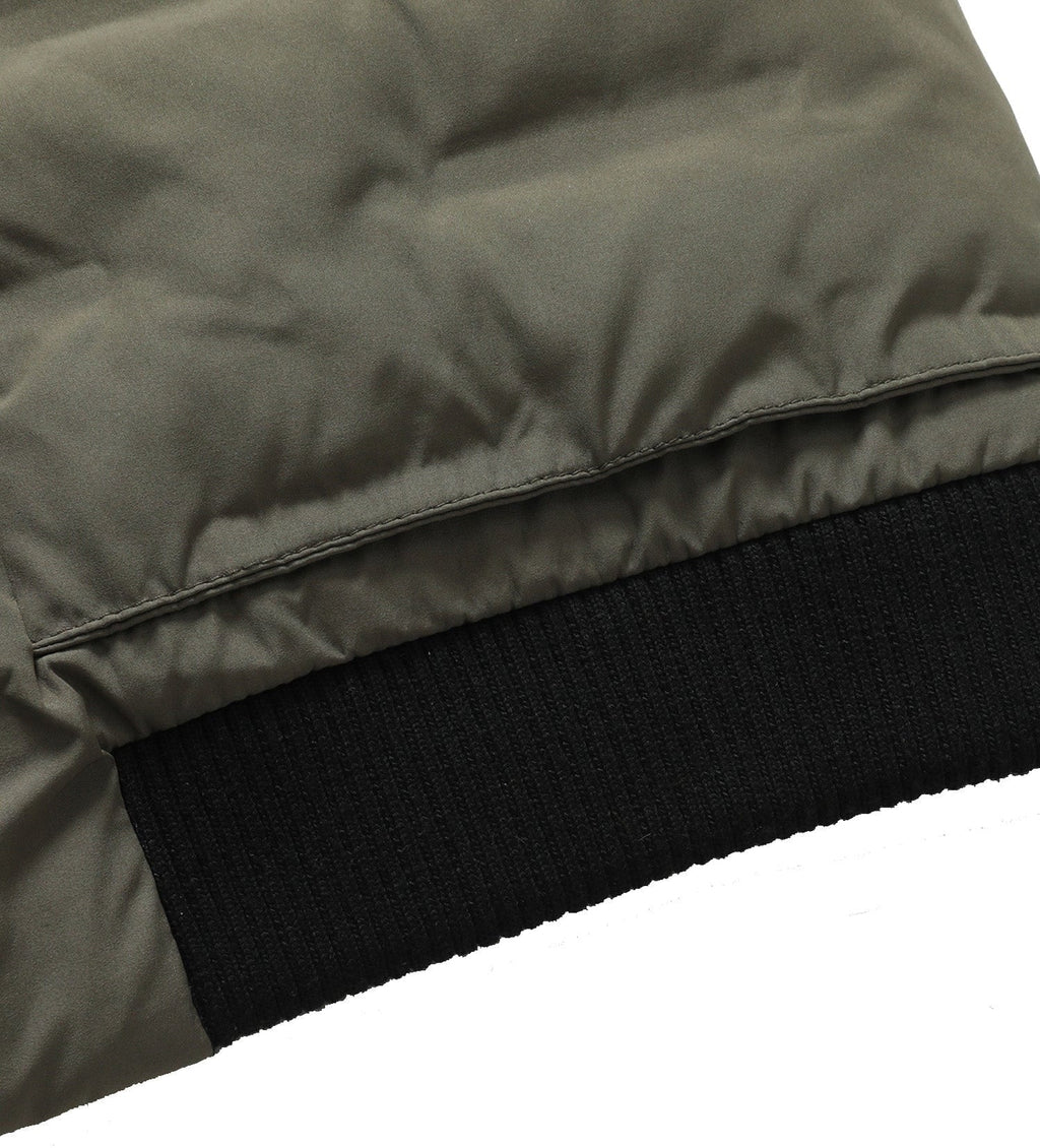 Army Green Insulated Puffer Bomber Jacket for Men | Winter Outerwear