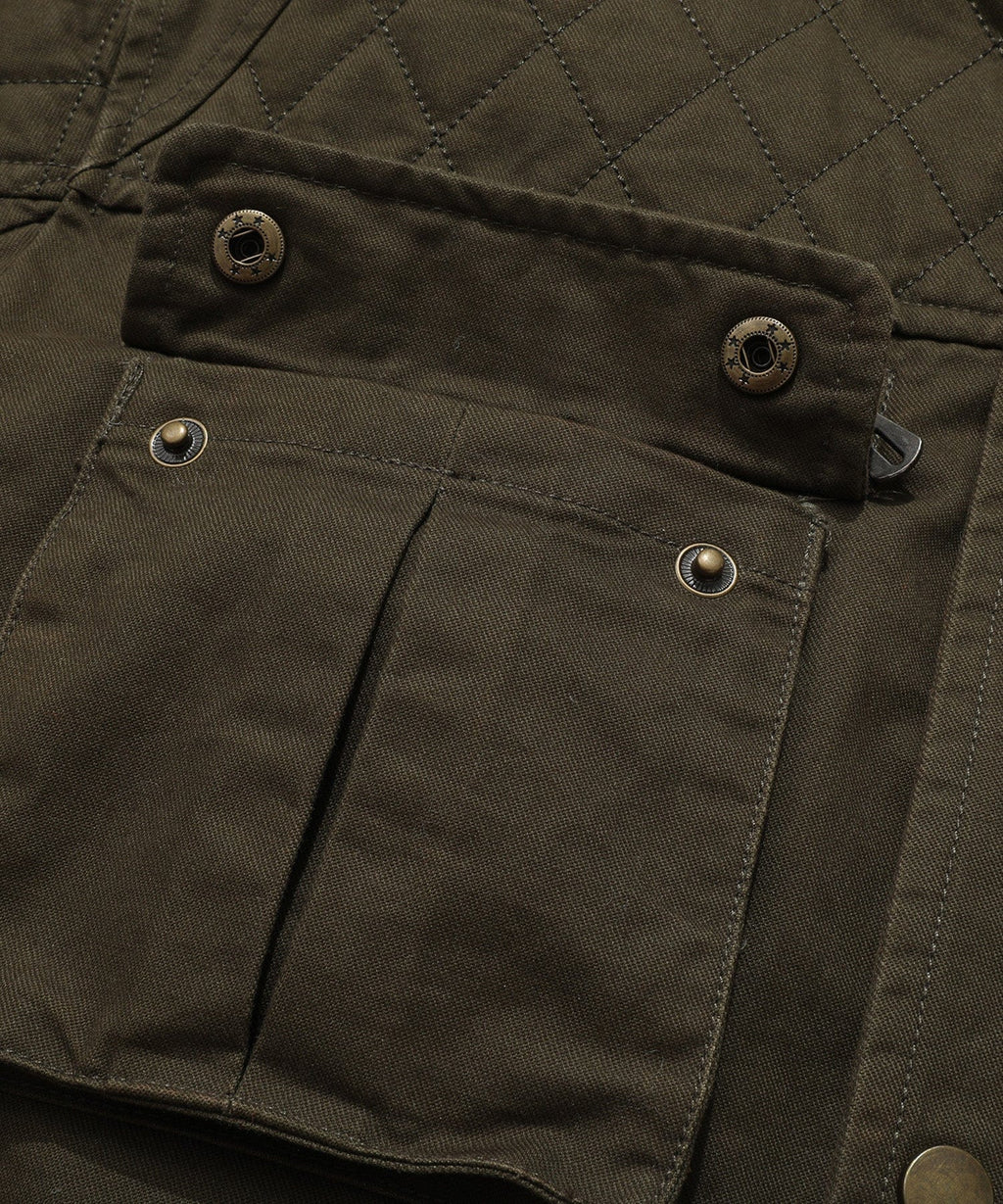 Quilted Lined Multi Pocket Field Jacket for Men | Casual Wear