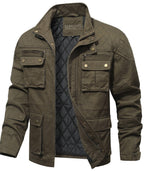 Quilted Lined Multi Pocket Field Jacket for Men | Casual Wear