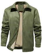Plush Lined Stand Up Collar Jacket for Men | Outdoor Wear