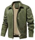 Plush Lined Stand Up Collar Jacket for Men | Outdoor Wear