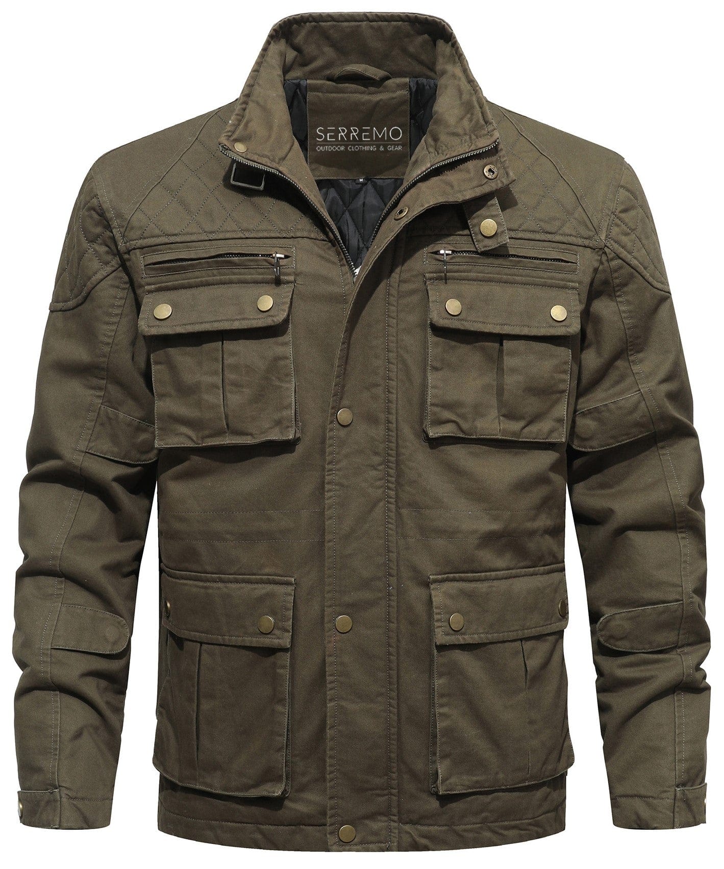 Quilted Lined Multi Pocket Field Jacket for Men | Casual Wear