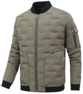 Army Green Insulated Puffer Bomber Jacket for Men | Winter Outerwear