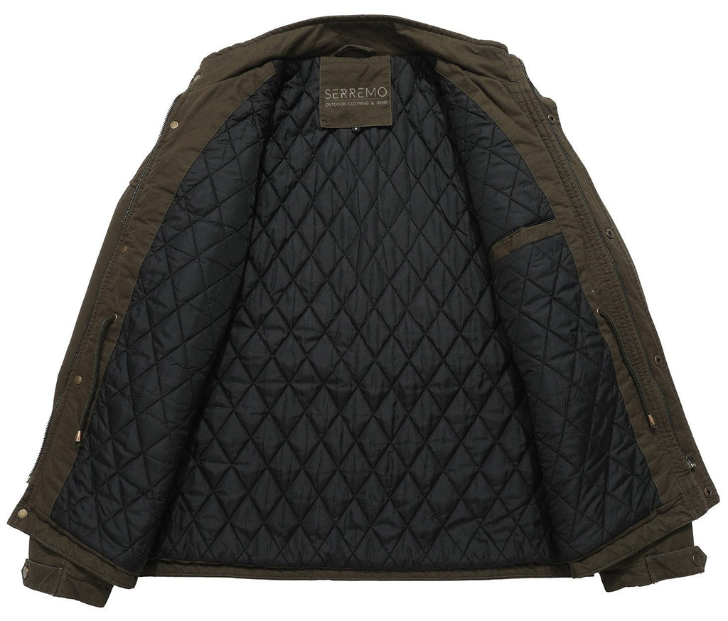 Quilted Lined Multi Pocket Field Jacket for Men | Casual Wear
