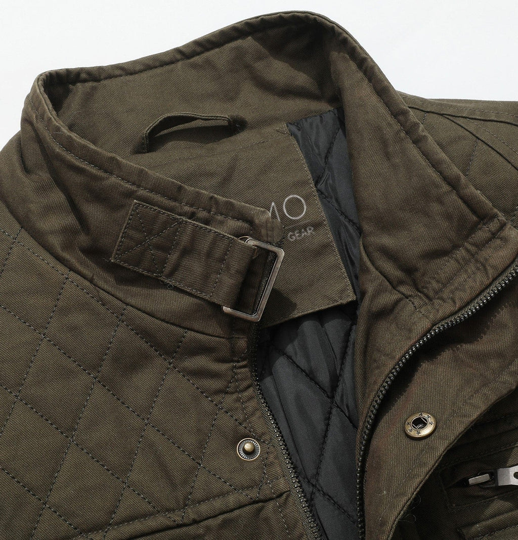 Quilted Lined Multi Pocket Field Jacket for Men | Casual Wear