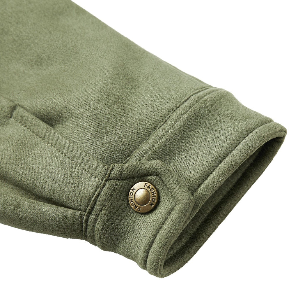Plush Lined Stand Up Collar Jacket for Men | Outdoor Wear