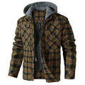Quilted Insulated Hooded Flannel Jacket for Men | Outdoor Wear