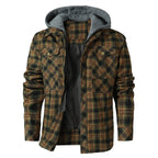 Quilted Insulated Hooded Flannel Jacket for Men | Outdoor Wear