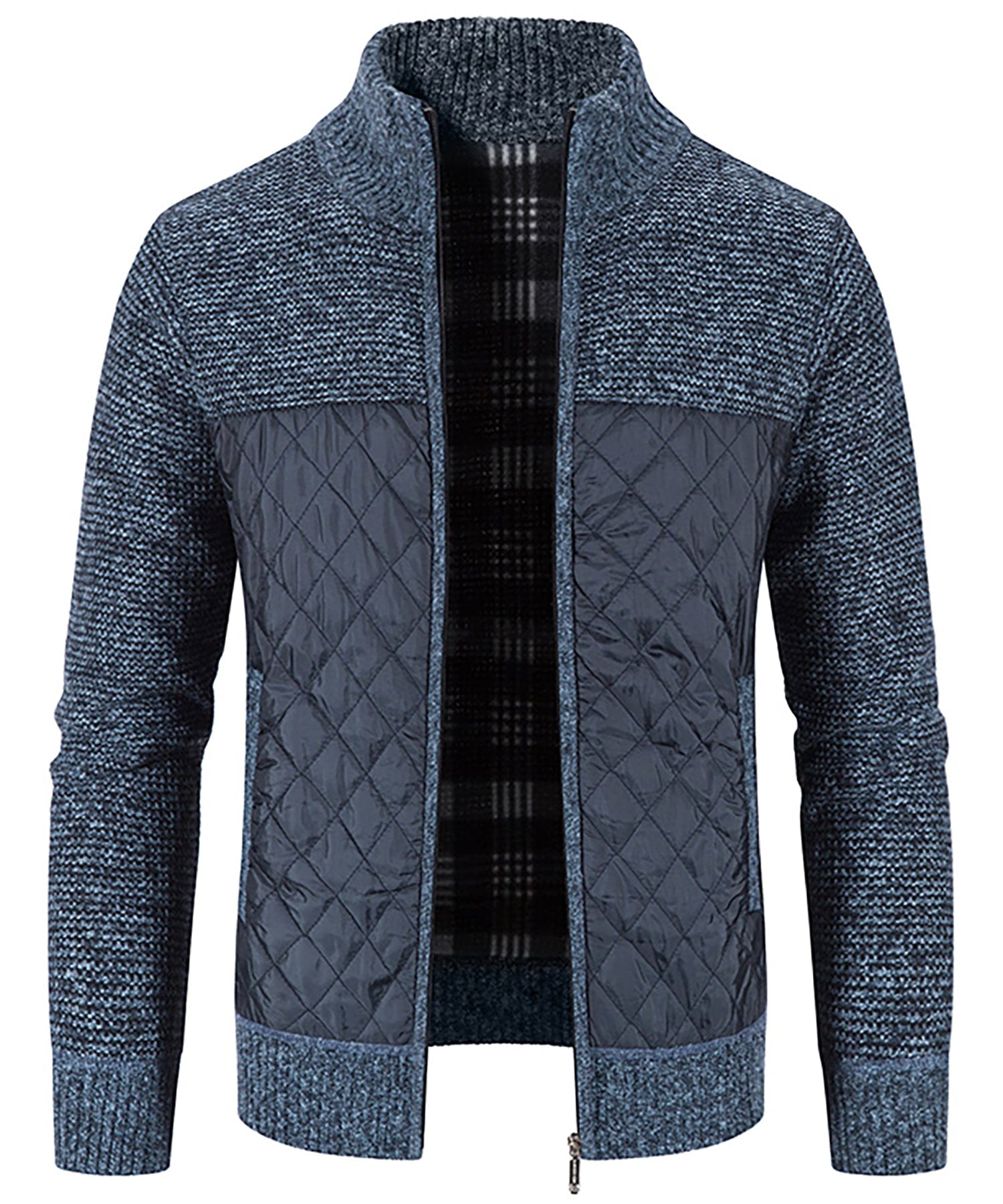 Knit Body Quilted Panel Hybrid Jacket for Men | Cool Weather Layering