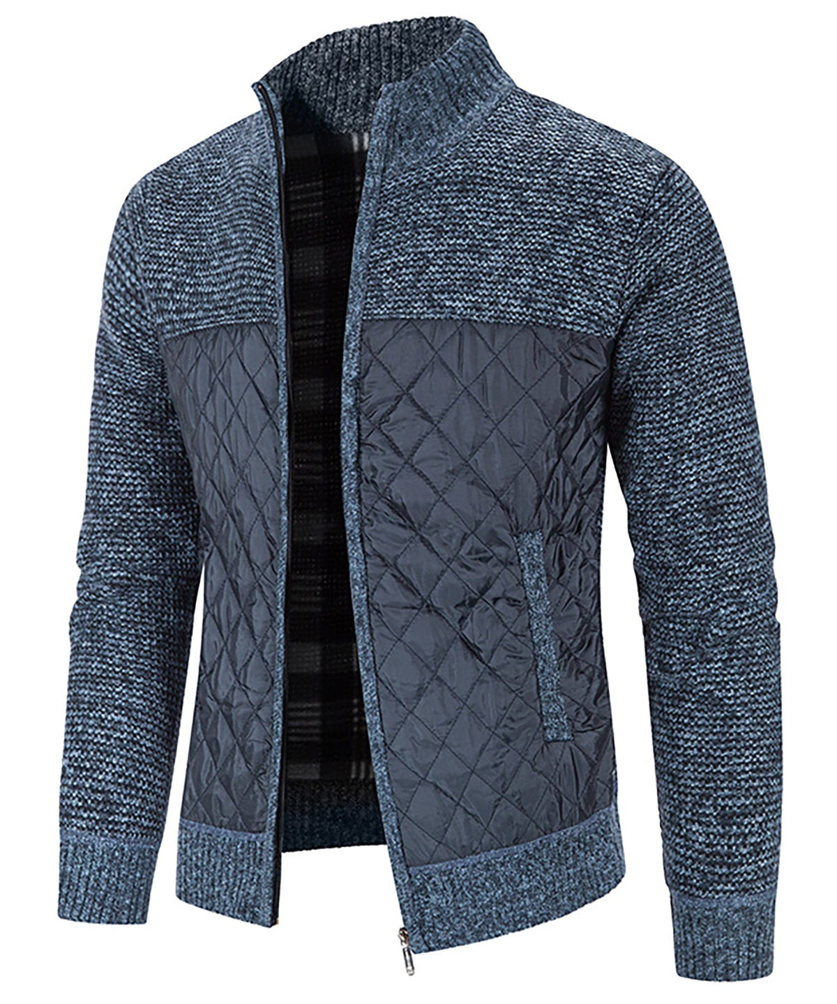 Knit Body Quilted Panel Hybrid Jacket for Men | Cool Weather Layering
