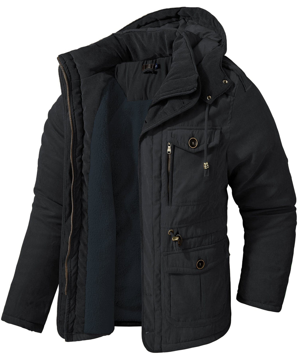 Heavyweight Fleece Lined Hooded Work Jacket for Men | Cold Weather