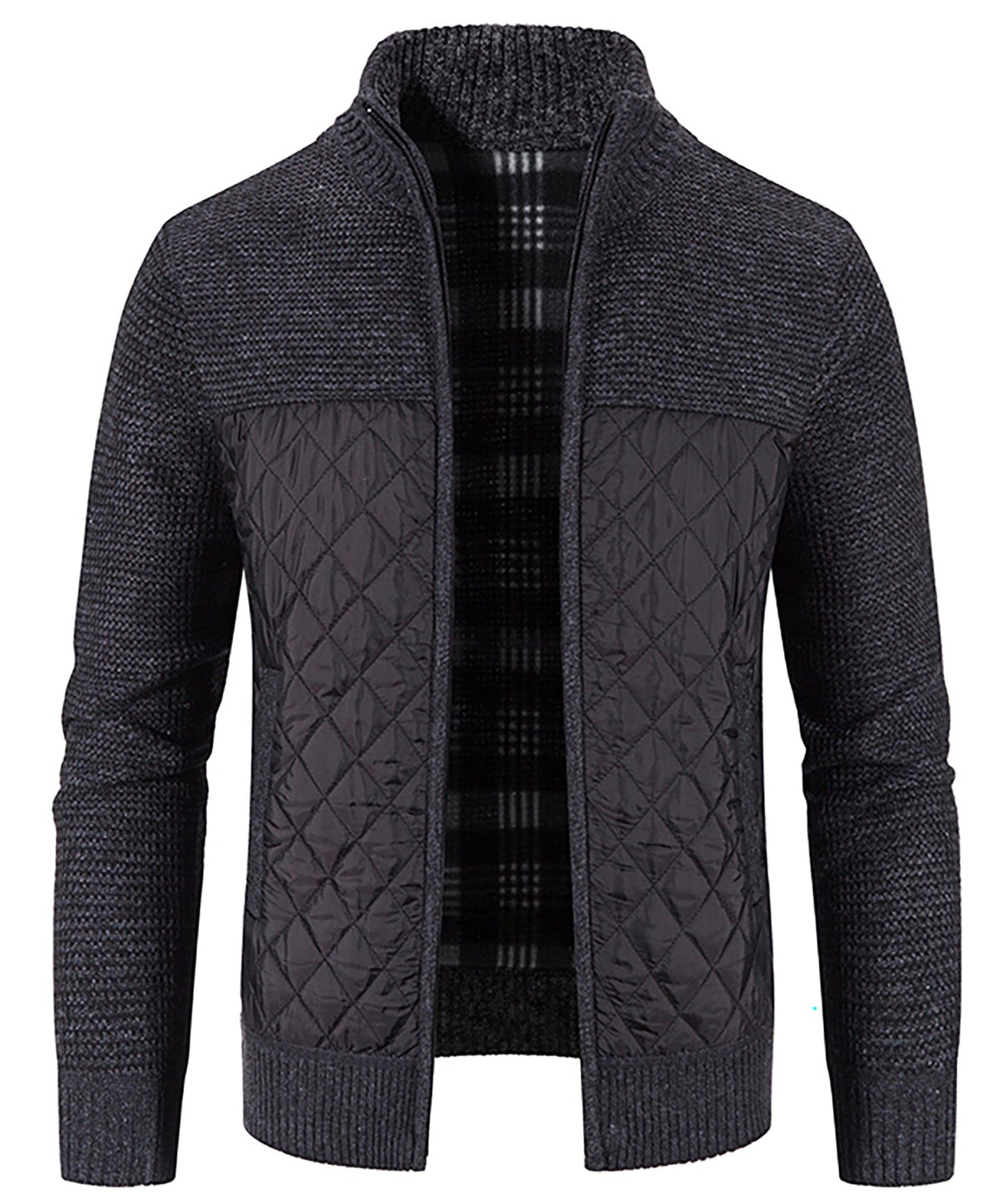 Knit Body Quilted Panel Hybrid Jacket for Men | Cool Weather Layering