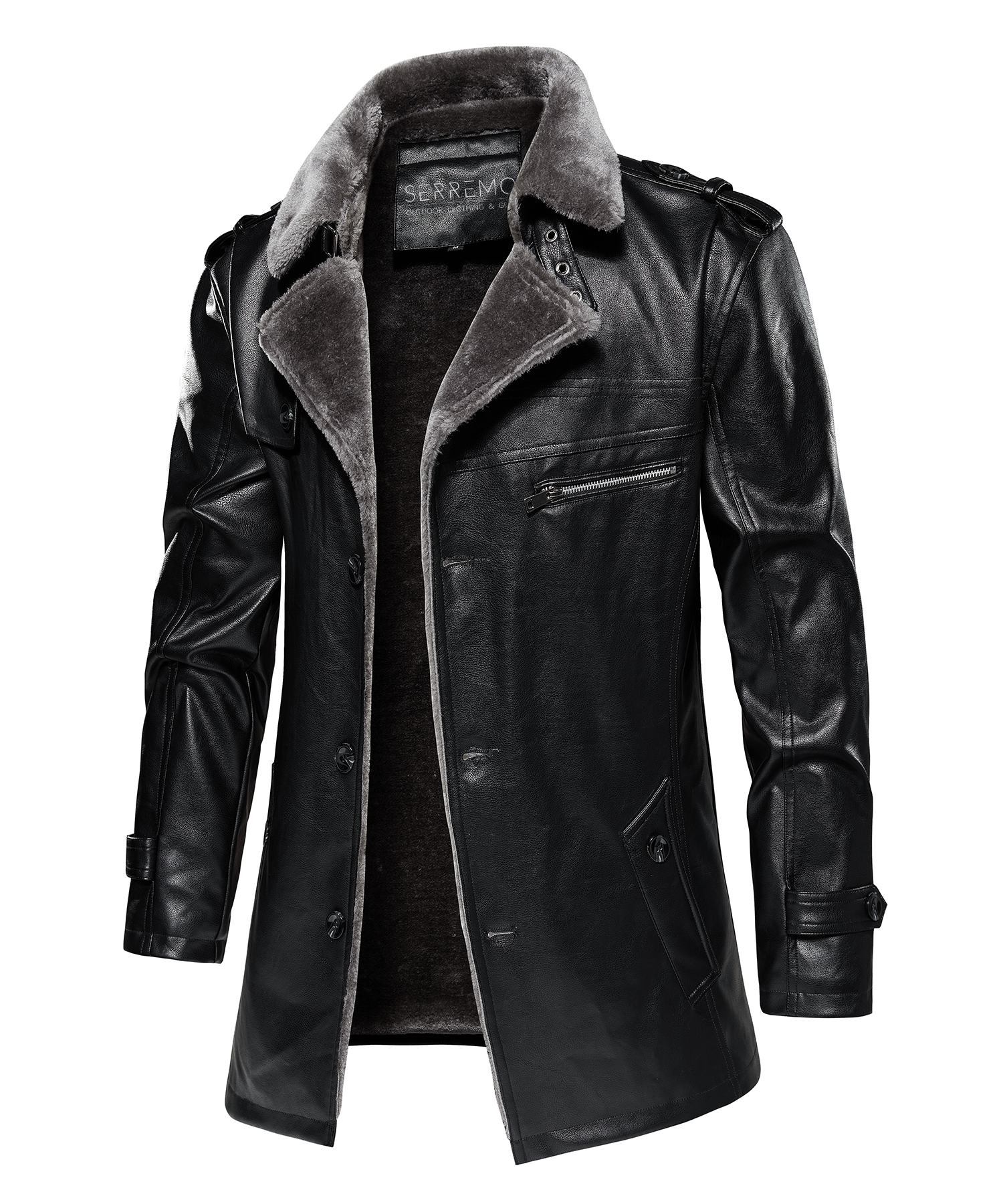 PU Leather Winter Coat for Men | Cold Weather Outerwear