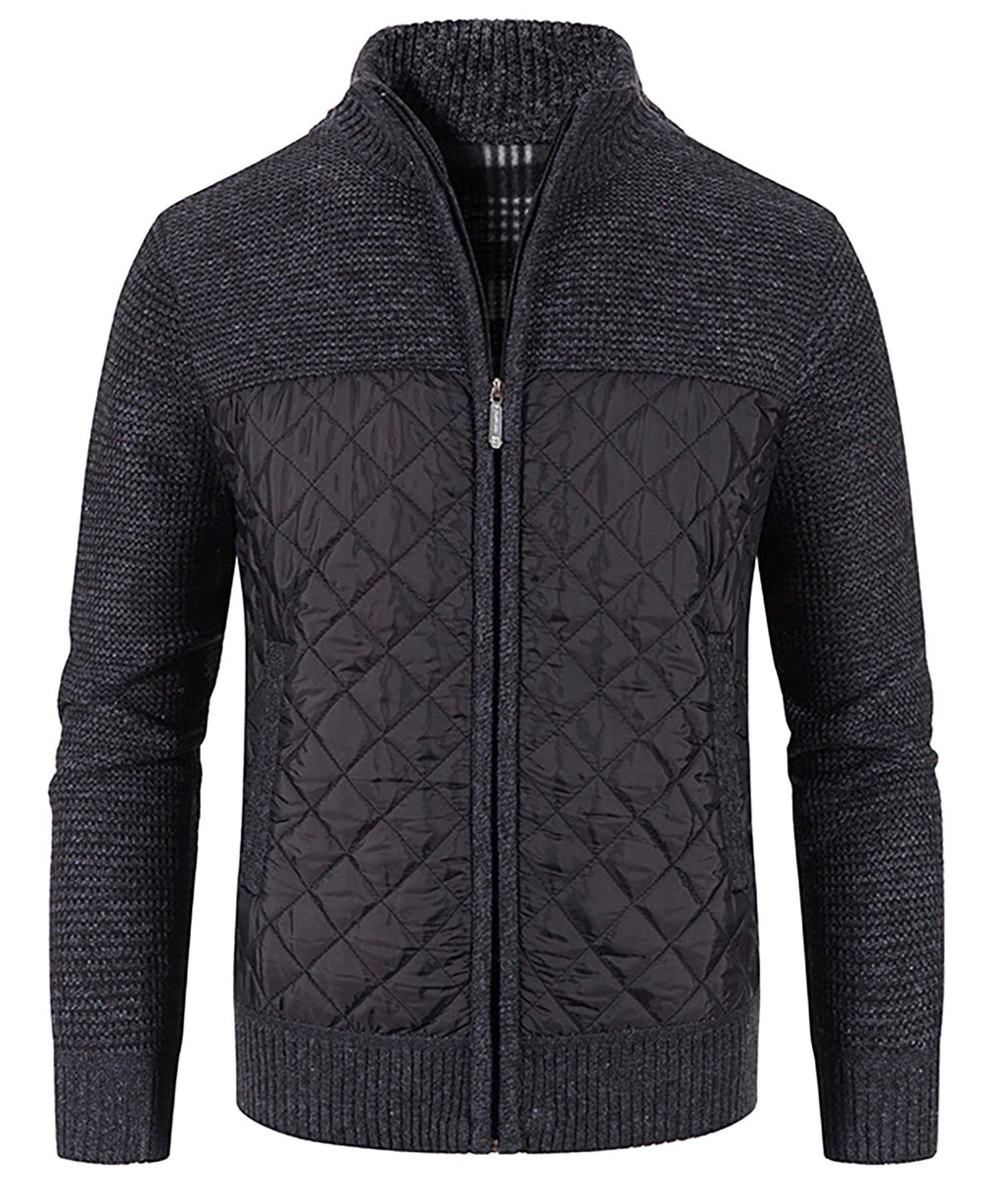 Knit Body Quilted Panel Hybrid Jacket for Men | Cool Weather Layering