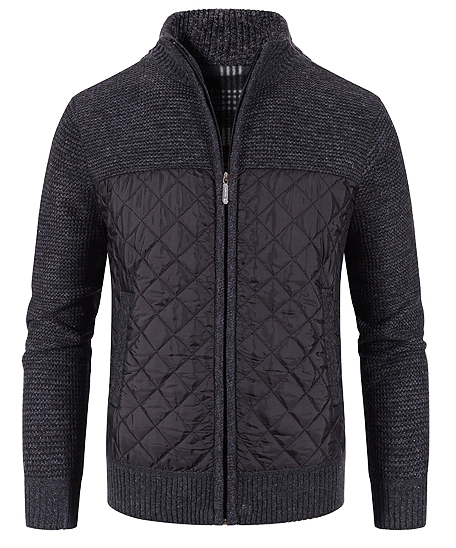 Knit Body Quilted Panel Hybrid Jacket for Men | Cool Weather Layering