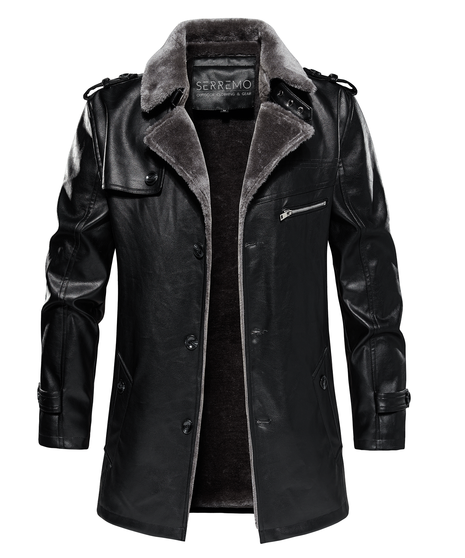PU Leather Winter Coat for Men | Cold Weather Outerwear