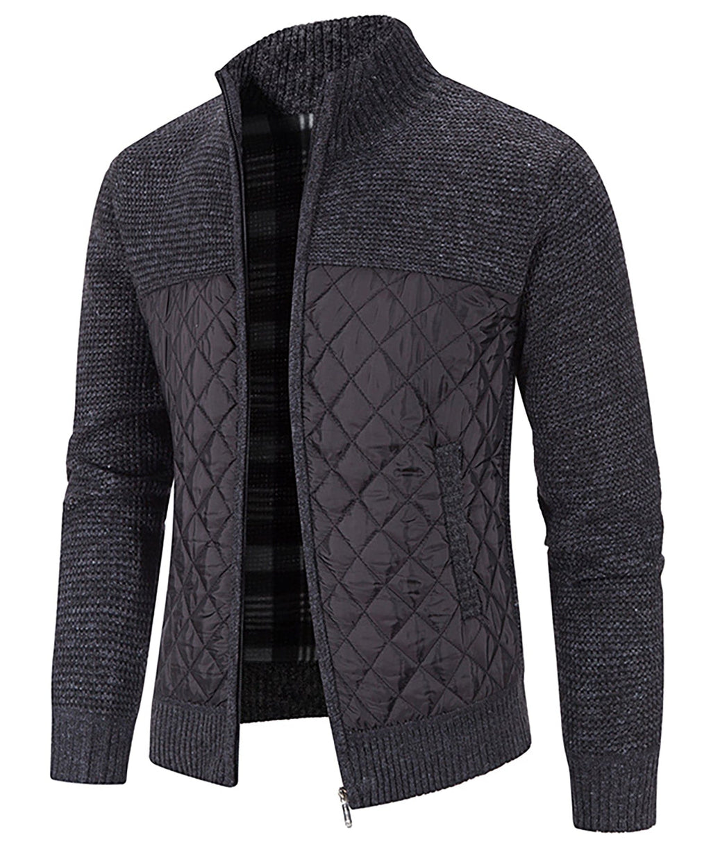 Knit Body Quilted Panel Hybrid Jacket for Men | Cool Weather Layering